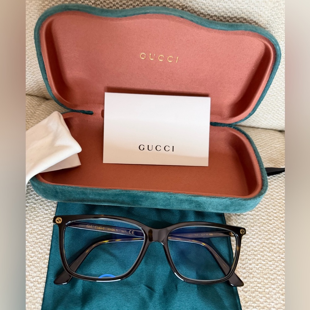 Gucci Tortis Eyeglasses with Teal Velvet Case
